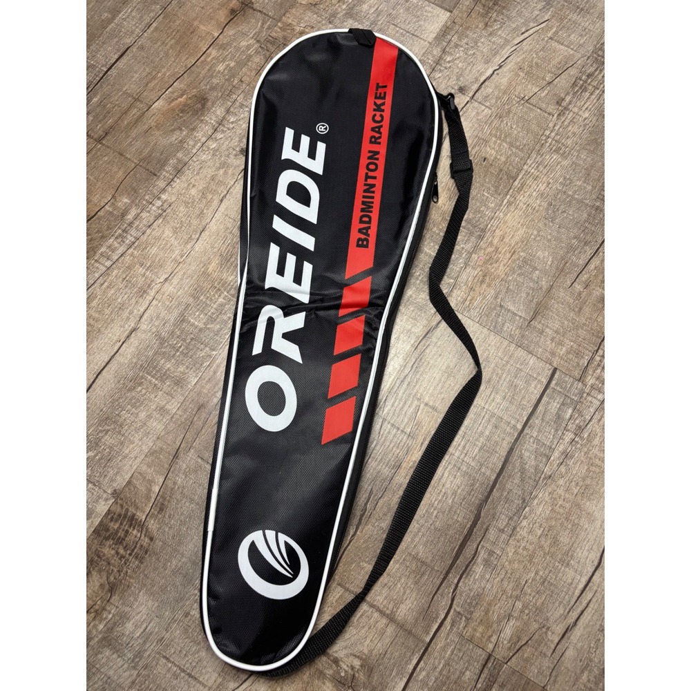 Oreide Badminton Racket Cover Case Black Red White Full Length Zip Carry Strap